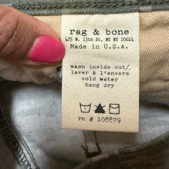 Rag & Bone jean shorts low rise camouflage green size 27 - Picture 7 of 10